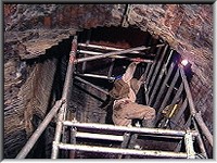 Climbing into Quarry Pit shaft Climbing into Quarry Pit shaft