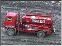 Explosives truck at Stobswood Opencast site
