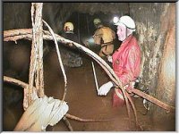 Exit from the shaft, 120m from surface