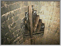 The triangular opening in the shaft, 74m from surface