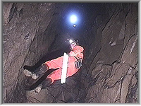 SCMC Member Andy Yapp descending on the Bosun's chair