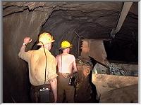 Rocker Shovel at work on the 400fathom level, South Crofty tin mine
